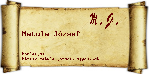 Matula József névjegykártya